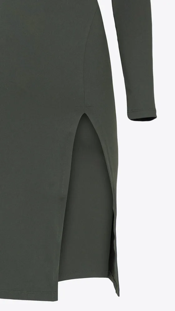 Mock Midi Slit Dress - Hunter