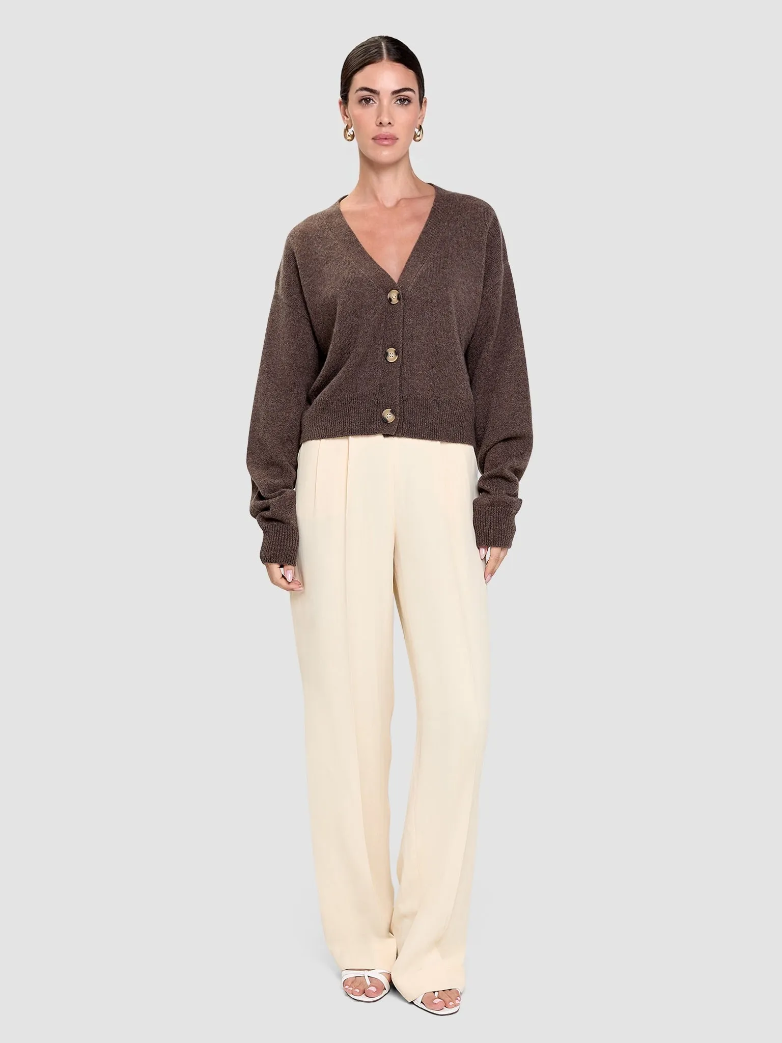 Myo Cashmere Cardigan - Ash Brown