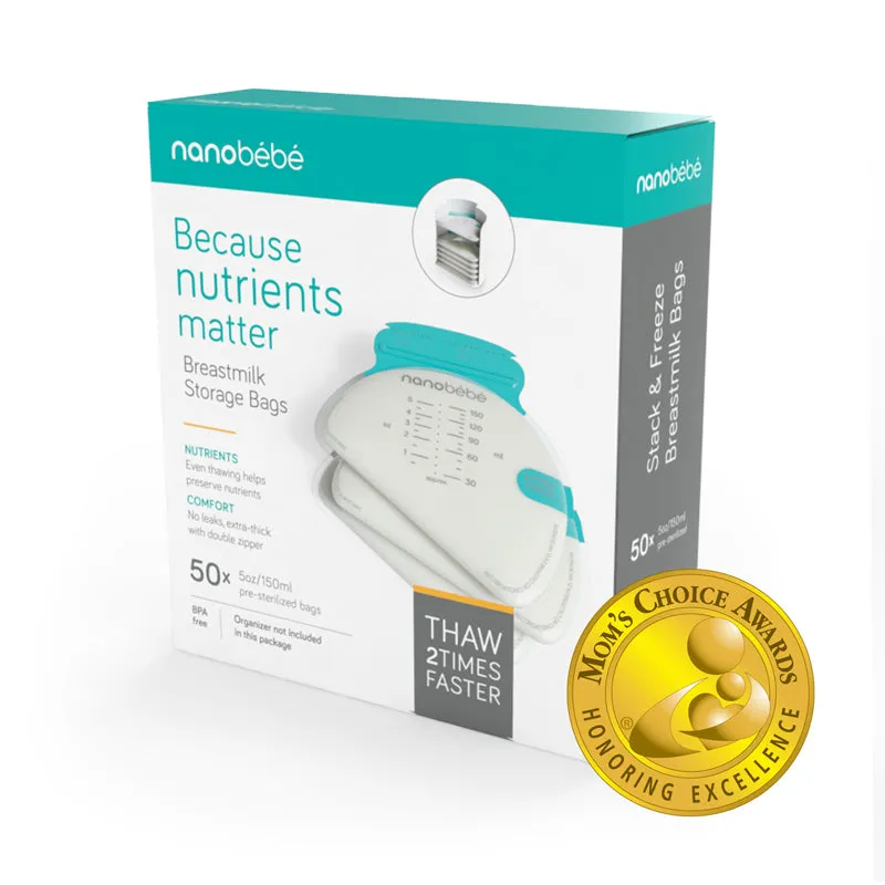 Nanobébé Breastmilk Storage Bags 50Pk