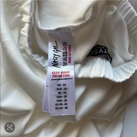 Nasty Gal White Georgette Ruffle Camisole Set