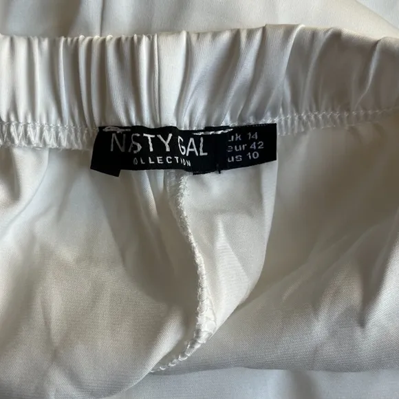 Nasty Gal White Georgette Ruffle Camisole Set