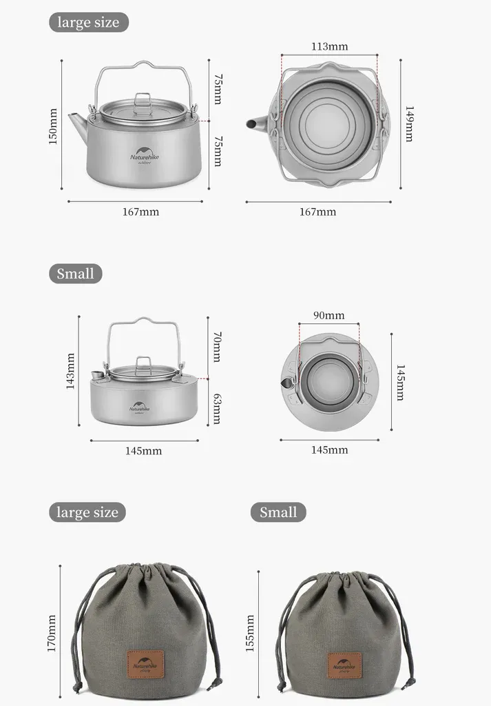 Naturehike - Titanium Teapot  - Silver