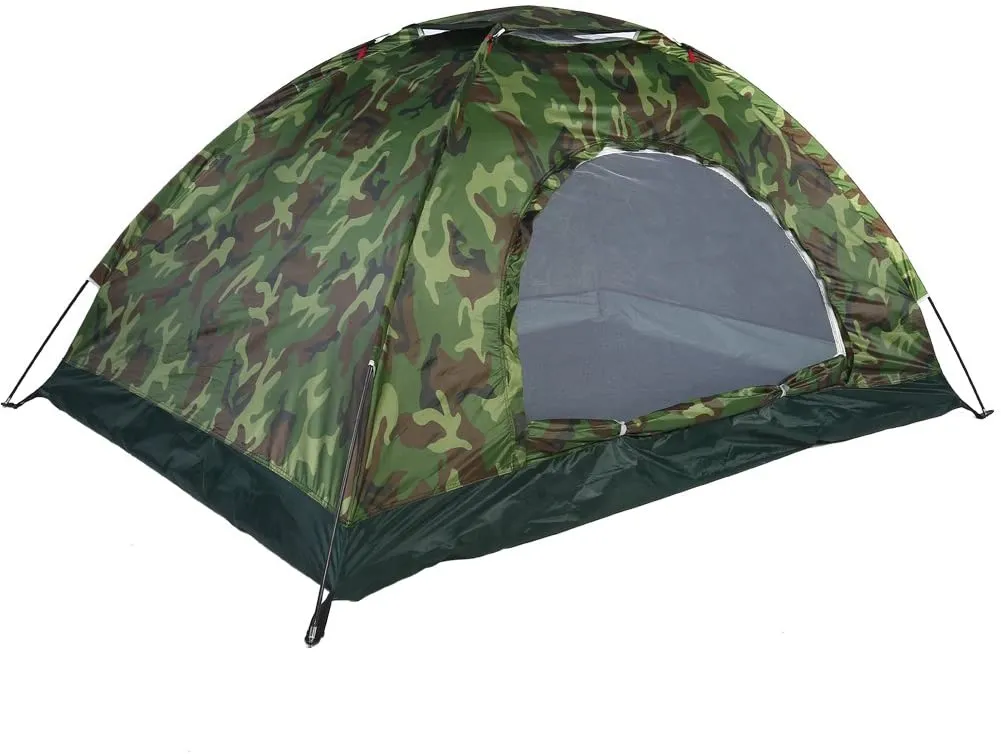 New Outdoor Camping Tent, Outdoor Camping Canopy Tent 2 Person Camping Tent Lightweight Backpacking Tent Waterproof Camping Tent Kit Camouflage for Camping Hiking
