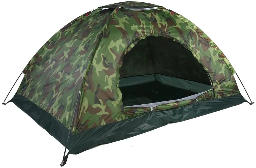 New Outdoor Camping Tent, Outdoor Camping Canopy Tent 2 Person Camping Tent Lightweight Backpacking Tent Waterproof Camping Tent Kit Camouflage for Camping Hiking