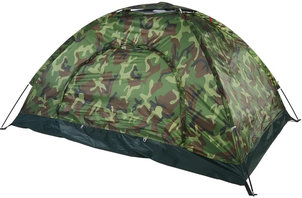 New Outdoor Camping Tent, Outdoor Camping Canopy Tent 2 Person Camping Tent Lightweight Backpacking Tent Waterproof Camping Tent Kit Camouflage for Camping Hiking