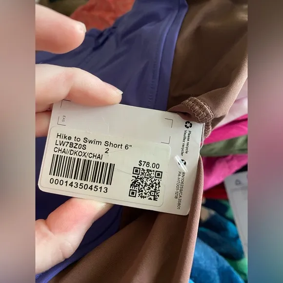 NWT lululemon Hike to Swim shorts