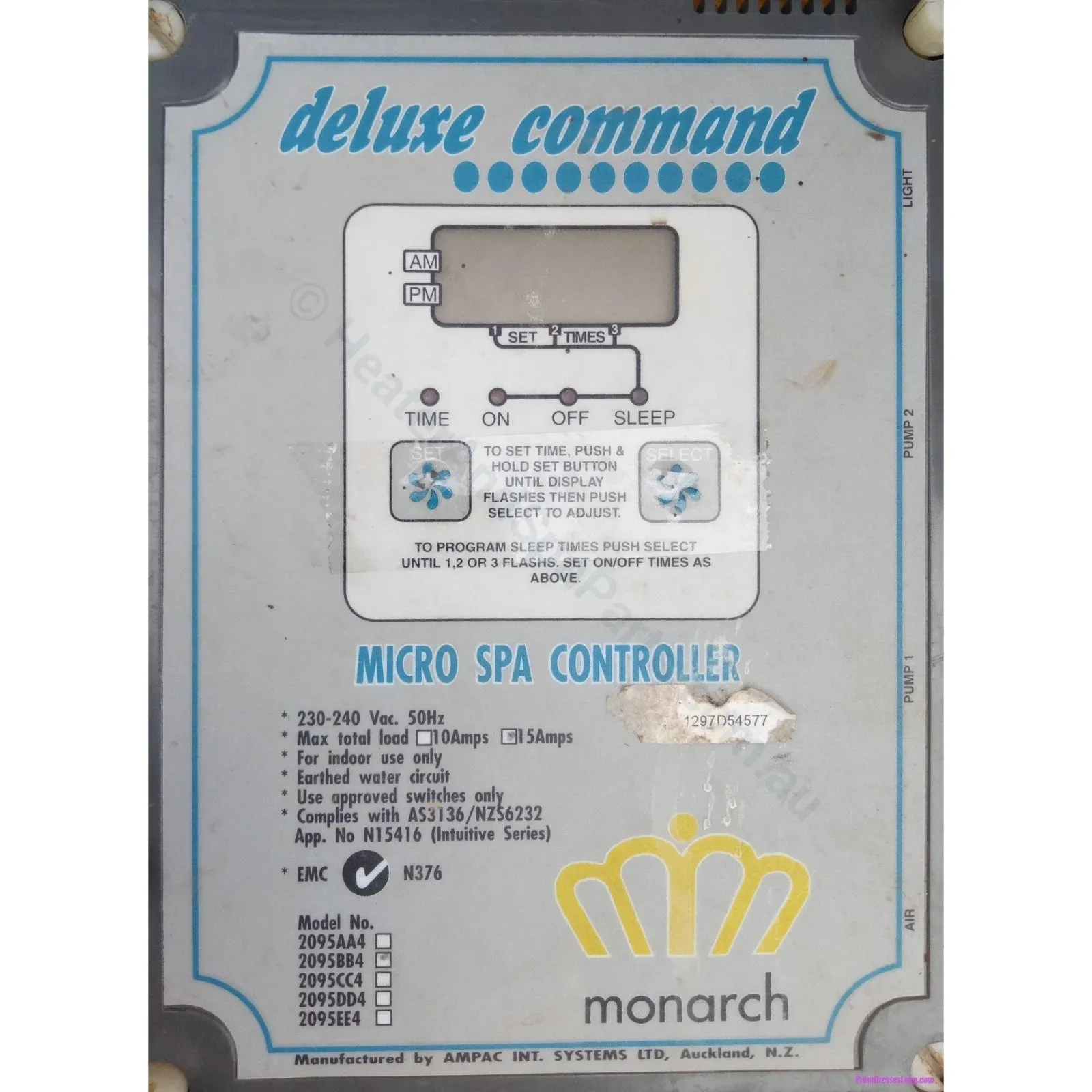 OBSOLETE - Ampac Pulsar SQ1000 SQ1500 Series Spa Controller & Parts