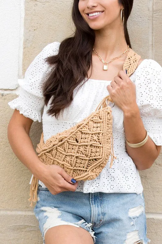 Oh Happy Days Macrame Sling Bag