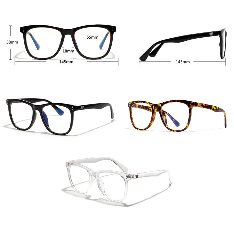 Oversized Blue Light Blocking Eyeglasses Square UV400 Protection - Perfect for Remote Home or Office Work Virtual eLearning Computer Mobile Gaming TV Screens, Warranty Included<br>&#128293;HOT ITEM&#128293;