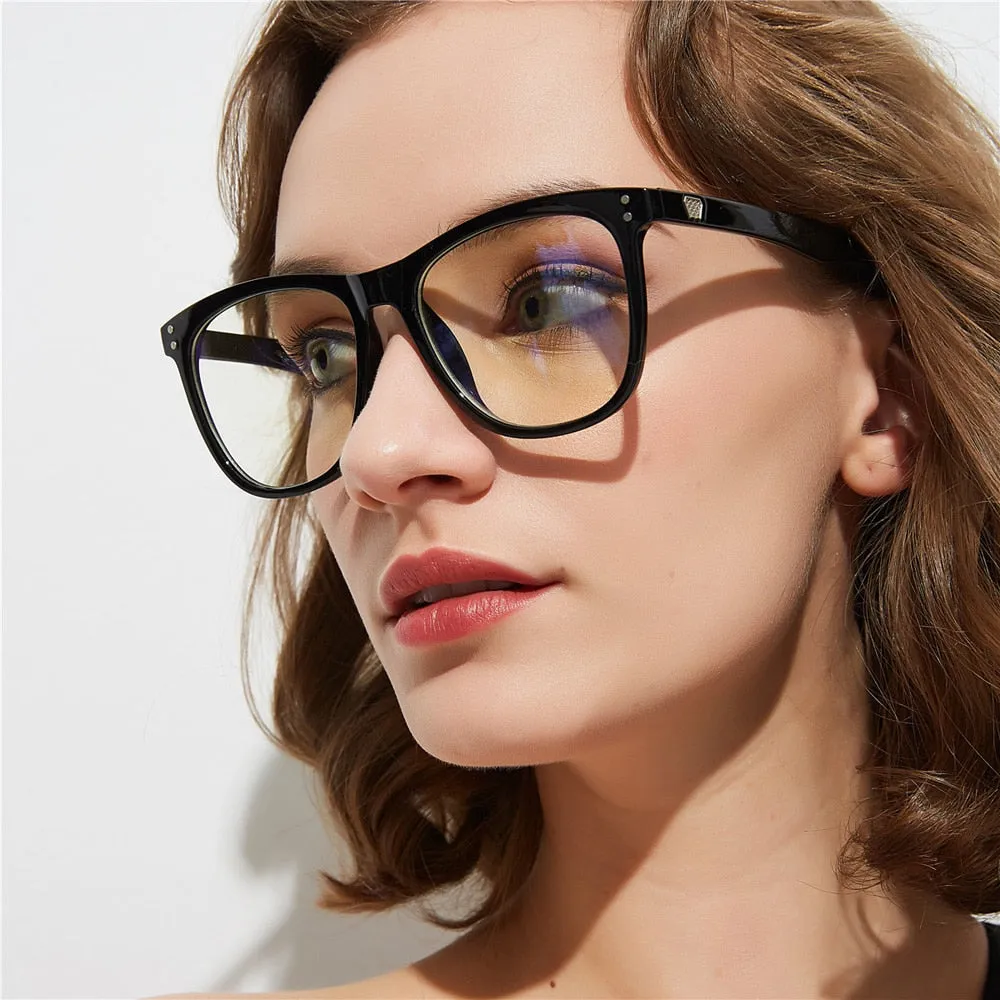 Oversized Blue Light Blocking Eyeglasses Square UV400 Protection - Perfect for Remote Home or Office Work Virtual eLearning Computer Mobile Gaming TV Screens, Warranty Included<br>&#128293;HOT ITEM&#128293;