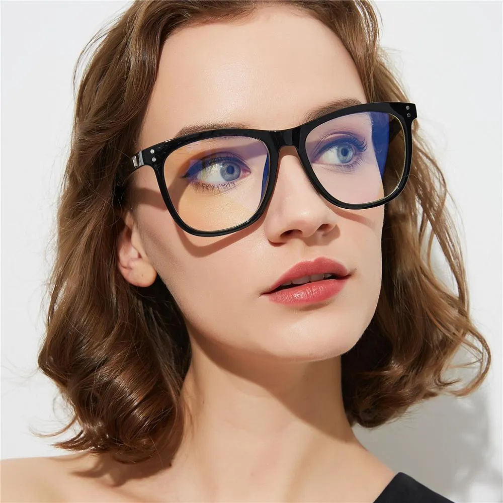 Oversized Blue Light Blocking Eyeglasses Square UV400 Protection - Perfect for Remote Home or Office Work Virtual eLearning Computer Mobile Gaming TV Screens, Warranty Included<br>&#128293;HOT ITEM&#128293;