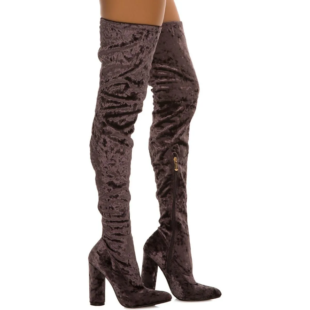 Paw-27 Thigh-High Boot Dark Purple