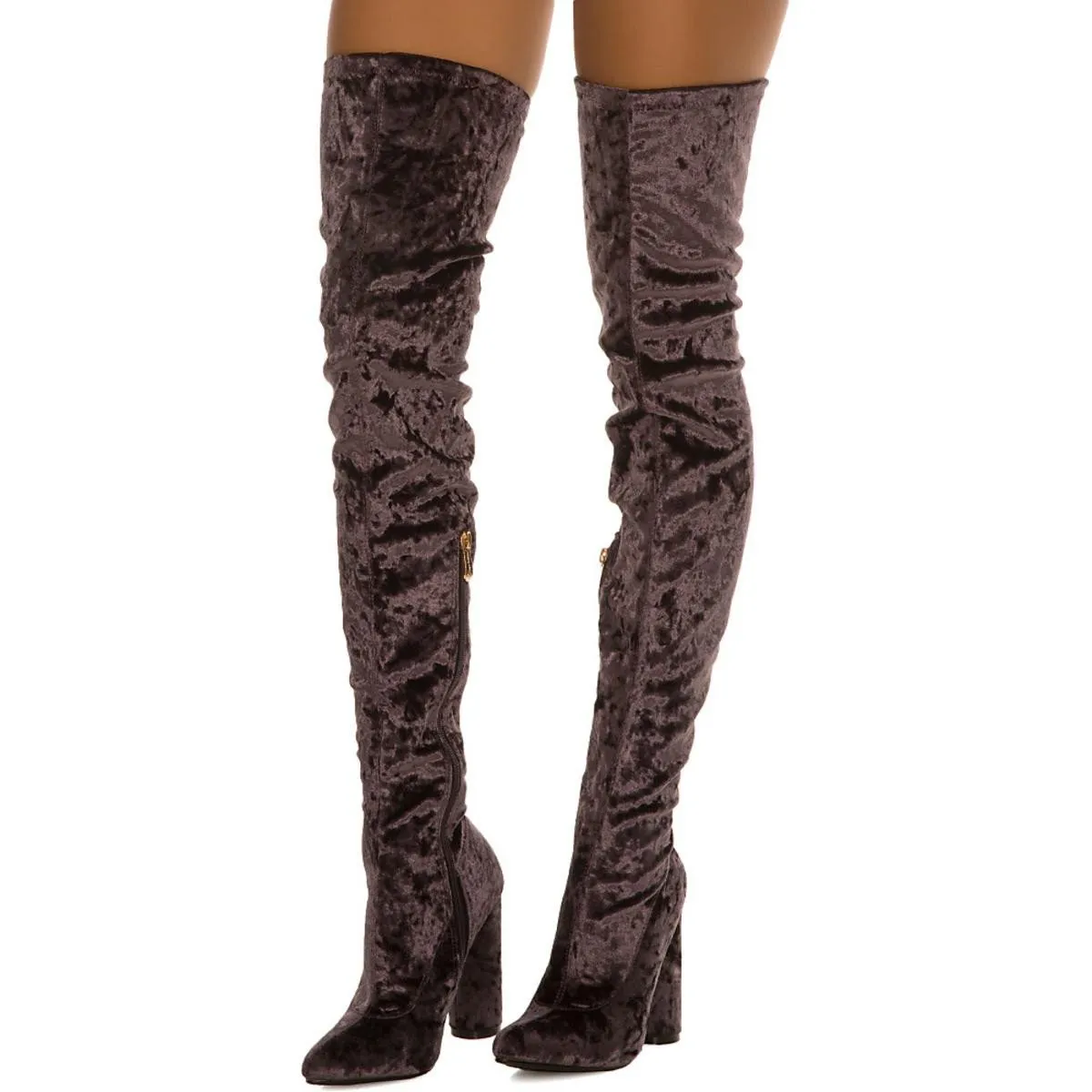 Paw-27 Thigh-High Boot Dark Purple