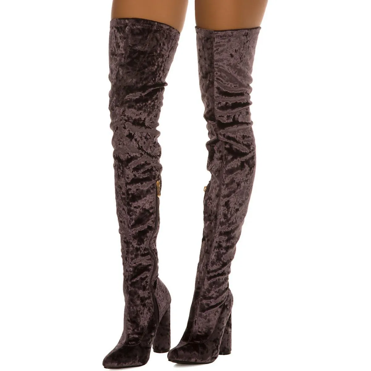 Paw-27 Thigh-High Boot Dark Purple