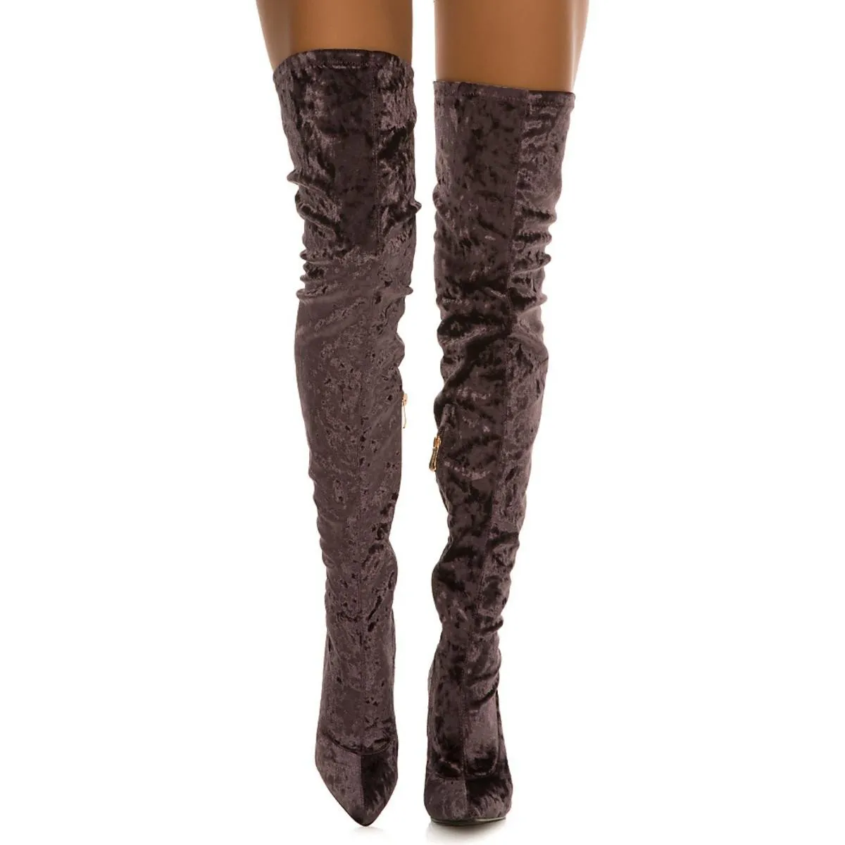 Paw-27 Thigh-High Boot Dark Purple