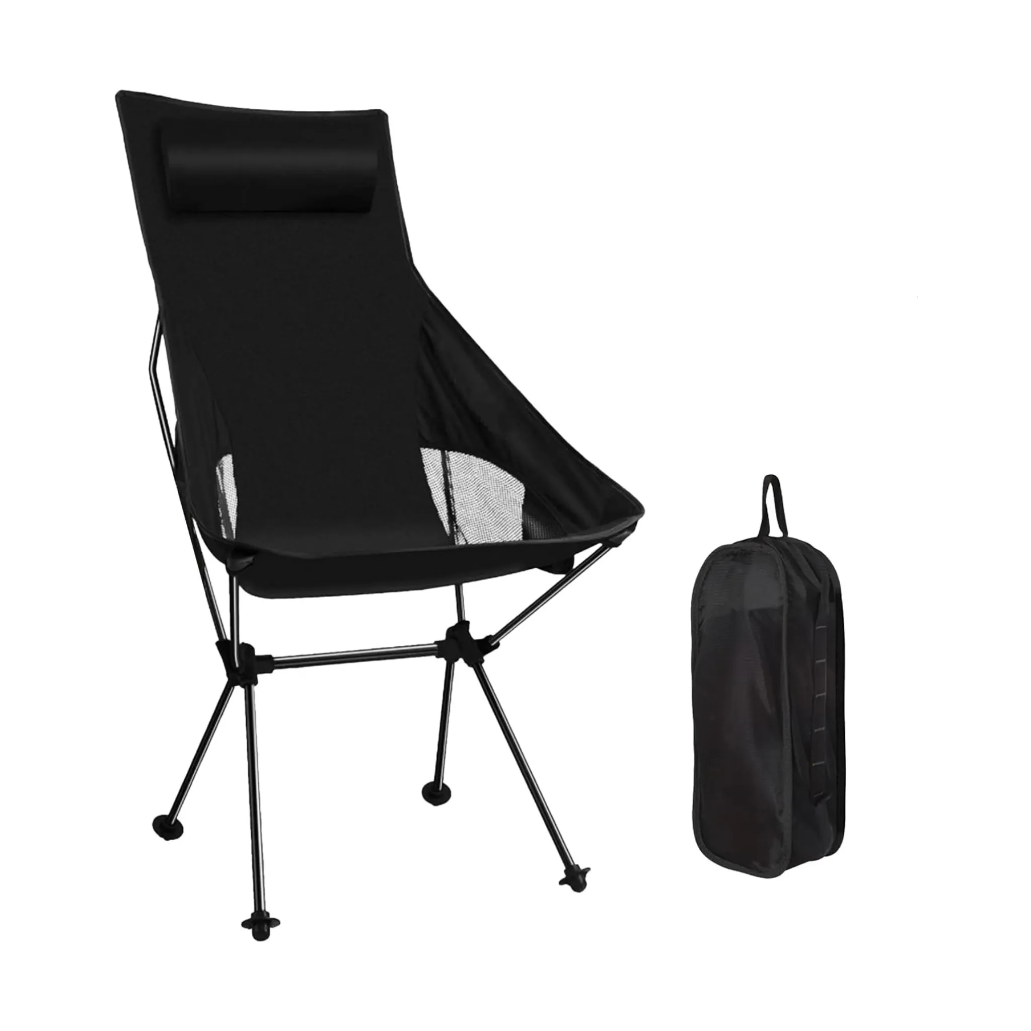 Portable Camping Chair, Compact Ultralight Folding Backpacking Chairs, Outdoor High Back Chair detachable footrest Travel Furniture Home Garden Hiking Picnic Fishing