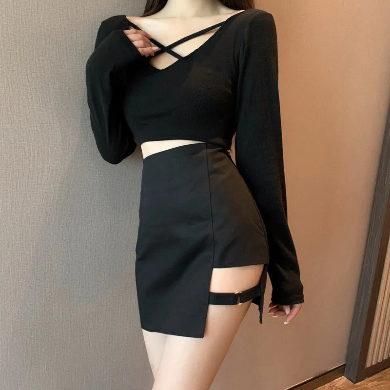 "BLACK CHIC RING" SKIRT UB2347