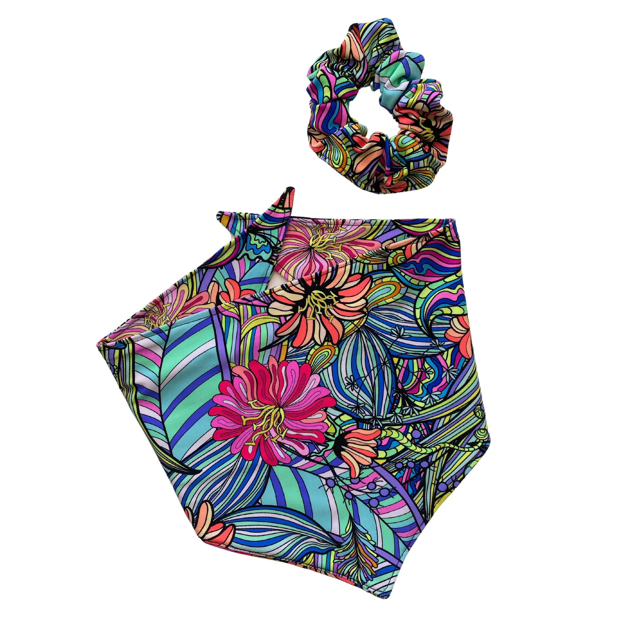 Retro Flower Power Dog Swim scARF