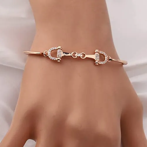 Rose Gold Tone Snaffle Bit Bracelet