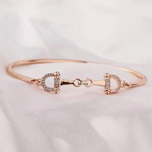 Rose Gold Tone Snaffle Bit Bracelet