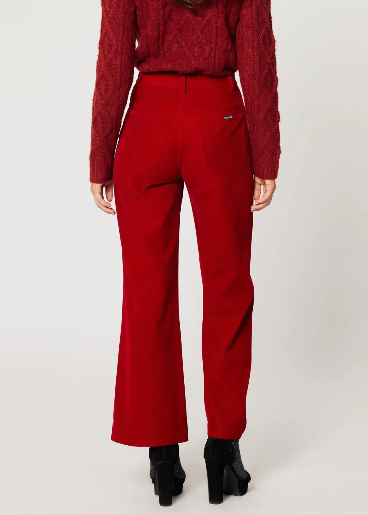 Ruby Red Velvet Sailor Pant <br> <i> ankle length </i>