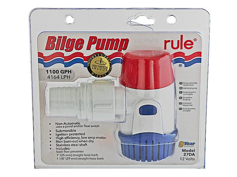 RWB Rule 1100GPH Submersible Bilge Pump - 12V