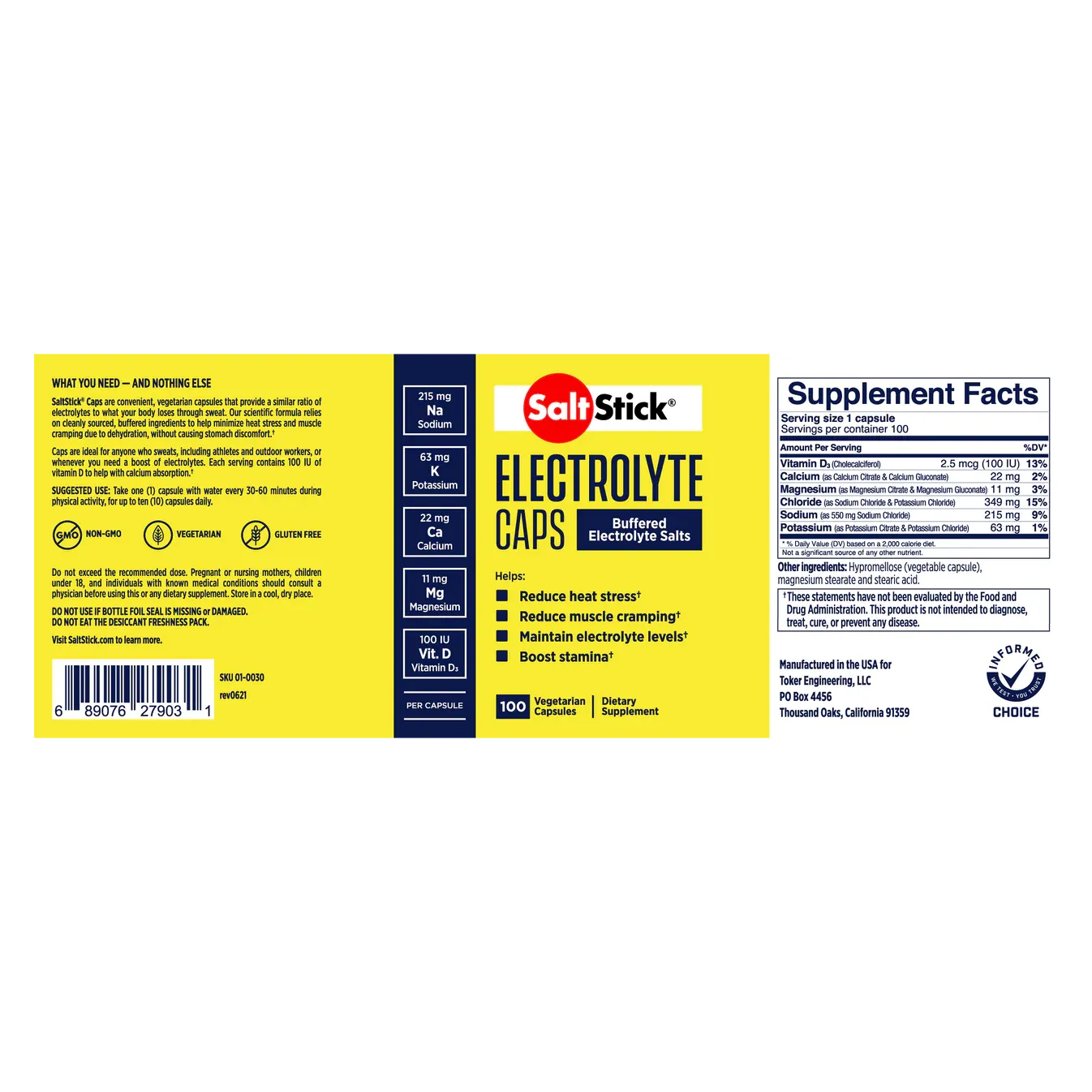 SaltStick Capsules - 100 Unit Bottle
