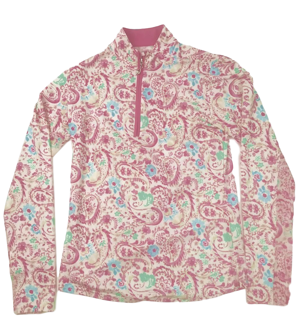 SanSoleil 900611 Solcool Print Zip Mock. | SPF 50