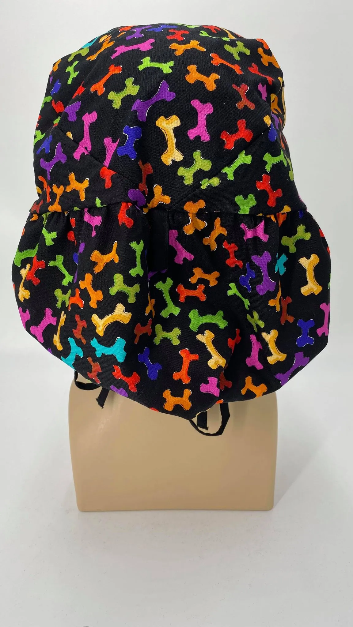 Scrub Hat Medical Hair Bonnet Surgeon Head Cover Surgical Cap Nurse Bouffant Nursing Ponytail Holder Operating Room, Polka Dots Circles