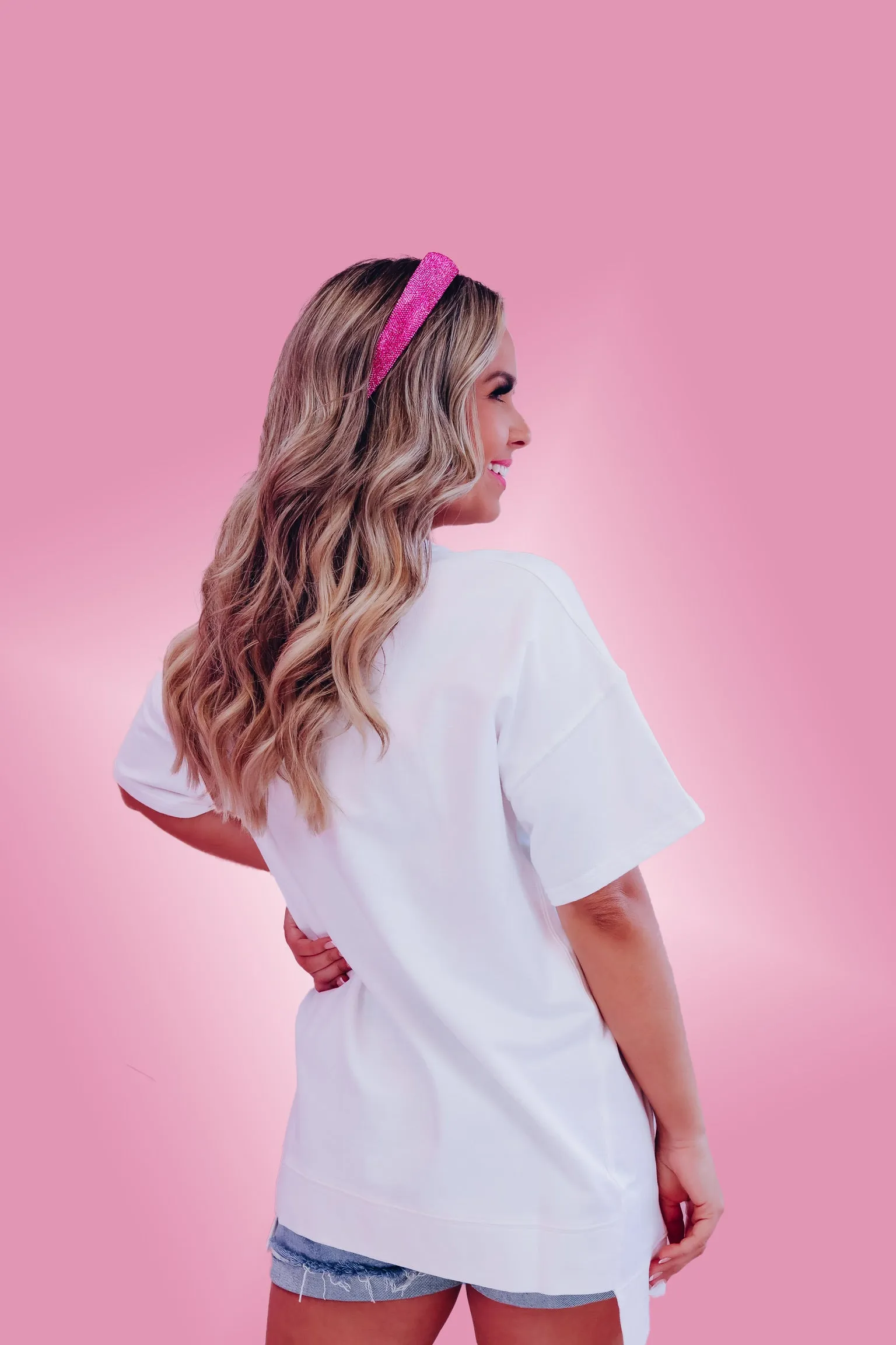 Shooting Star Fringe Oversized Tee - White