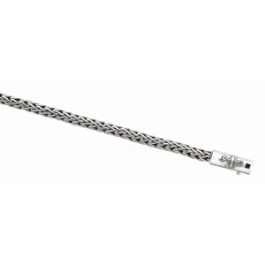 Silver Round Woven Chain Bracelet