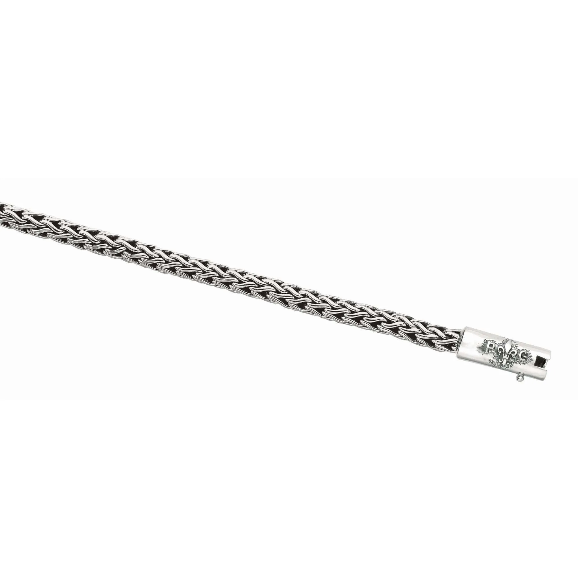 Silver Round Woven Chain Bracelet