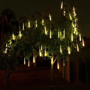 Solar Meteor Shower Falling Rain LED String Lights