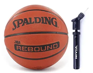Spalding Basketball Rebound 6 Combo ( Spalding NBA Rebound, Size 6,Brick   Nivia Ball Air Pump)