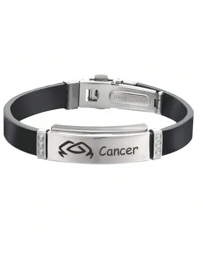 Stainless Steel & Silicone Choose Your Zodiac Sign Bracelet, Suitable For Daily Wear