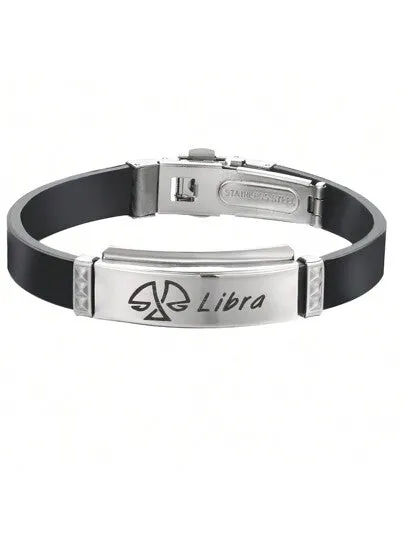 Stainless Steel & Silicone Choose Your Zodiac Sign Bracelet, Suitable For Daily Wear
