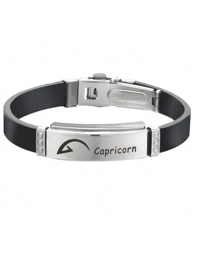Stainless Steel & Silicone Choose Your Zodiac Sign Bracelet, Suitable For Daily Wear