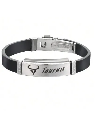 Stainless Steel & Silicone Choose Your Zodiac Sign Bracelet, Suitable For Daily Wear
