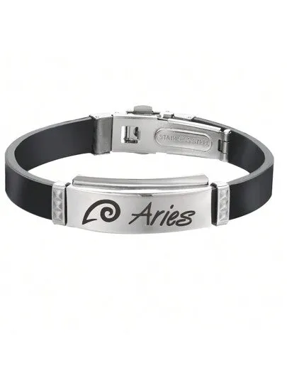Stainless Steel & Silicone Choose Your Zodiac Sign Bracelet, Suitable For Daily Wear