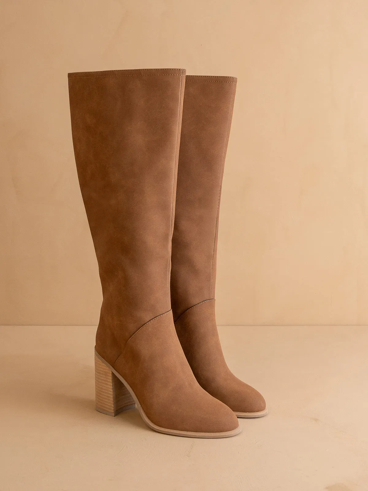The Shiloh | Brown Knee High Block Heel Boot