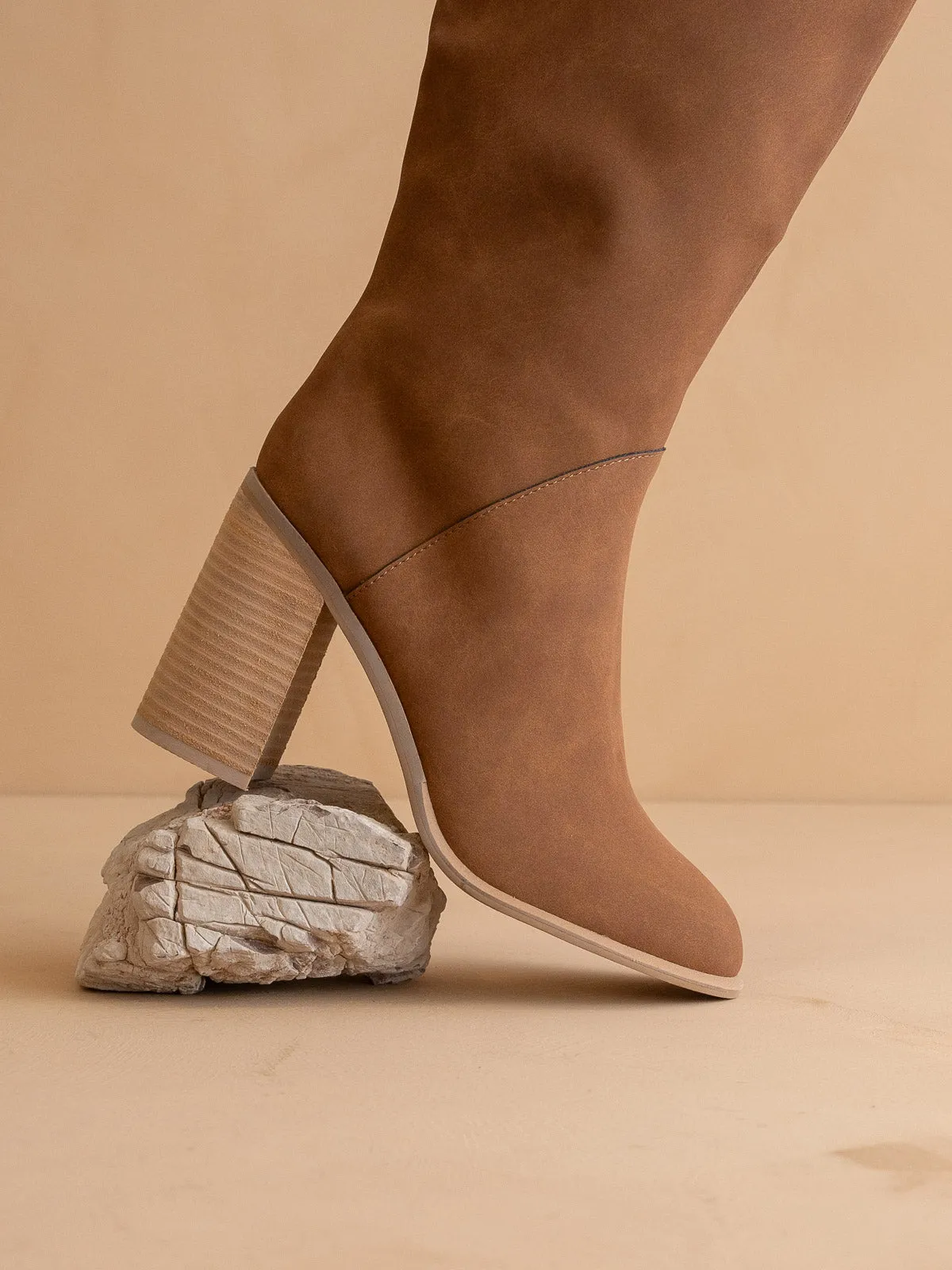 The Shiloh | Brown Knee High Block Heel Boot