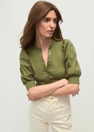 Veronica Beard Coralee Top - Stone Army