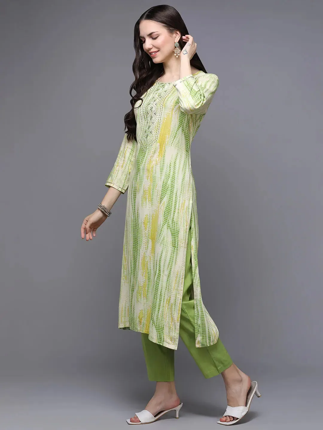 Viscose Rayon Cream Tie Dye