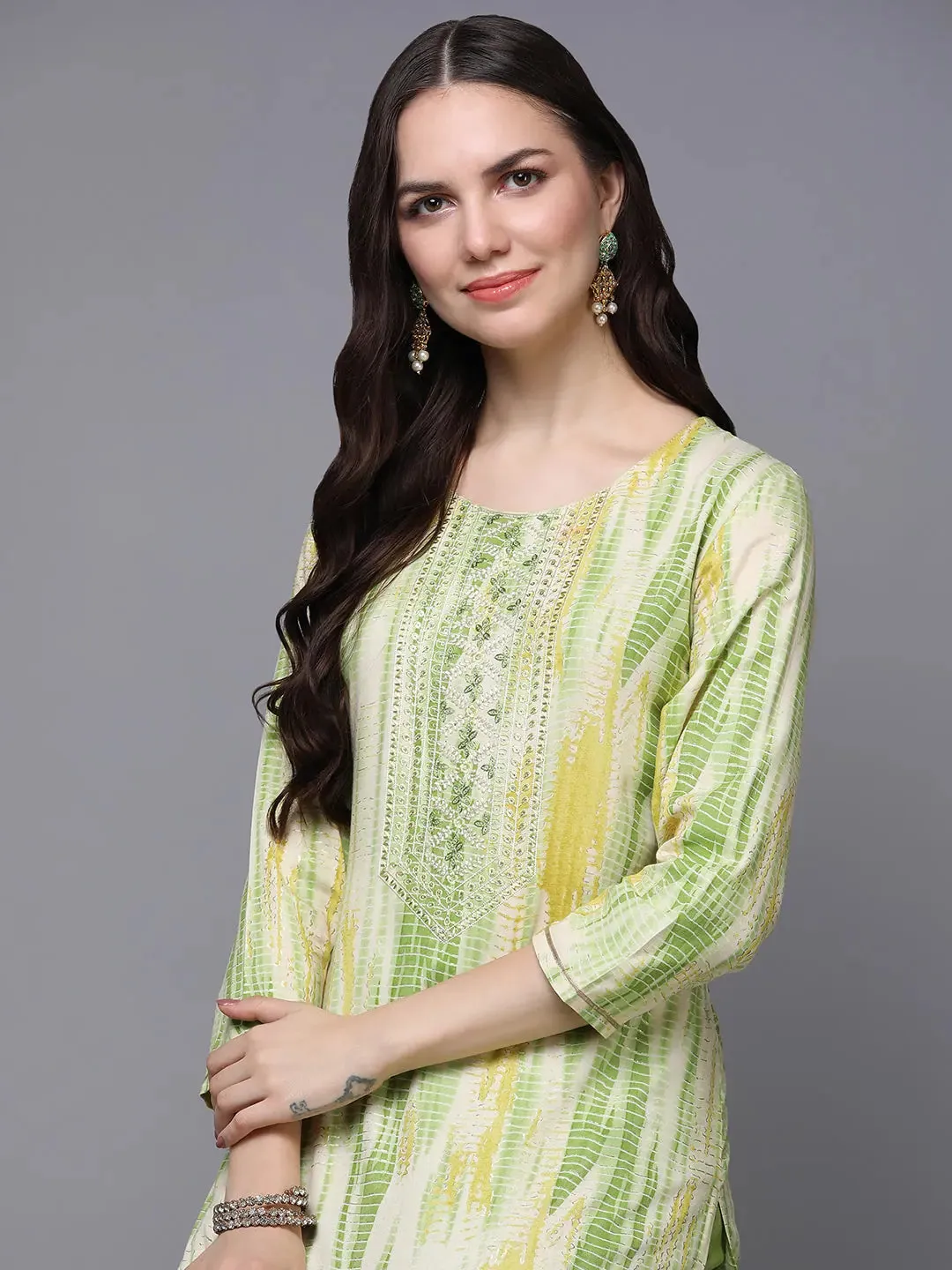 Viscose Rayon Cream Tie Dye
