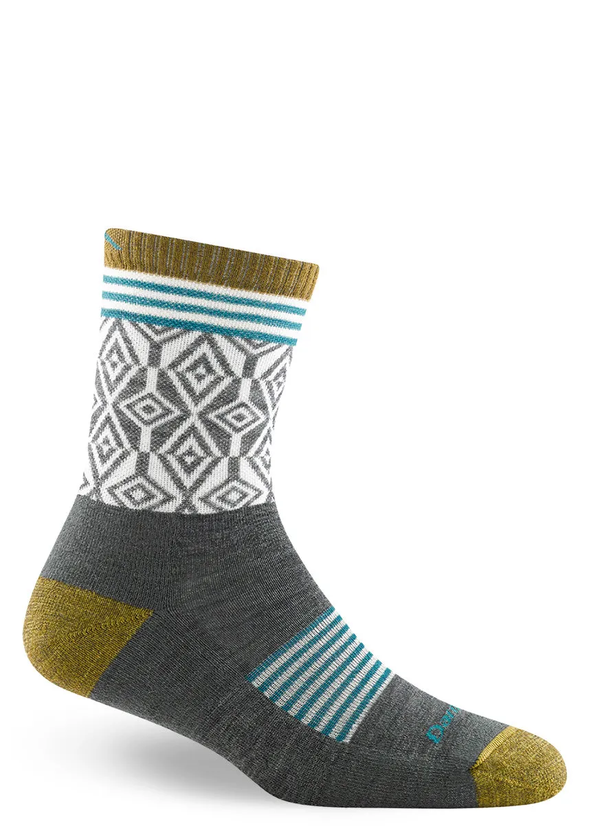 Women's Gray Sobo Light Cushion Wool Hiking Socks