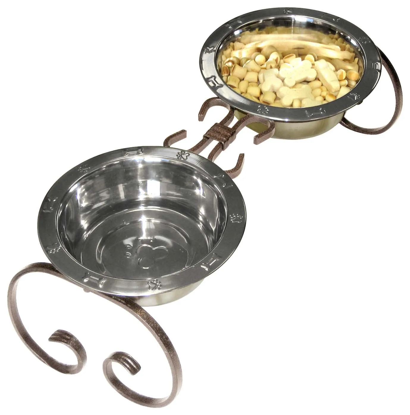Wrought Iron Elevated Dog Diner 7"