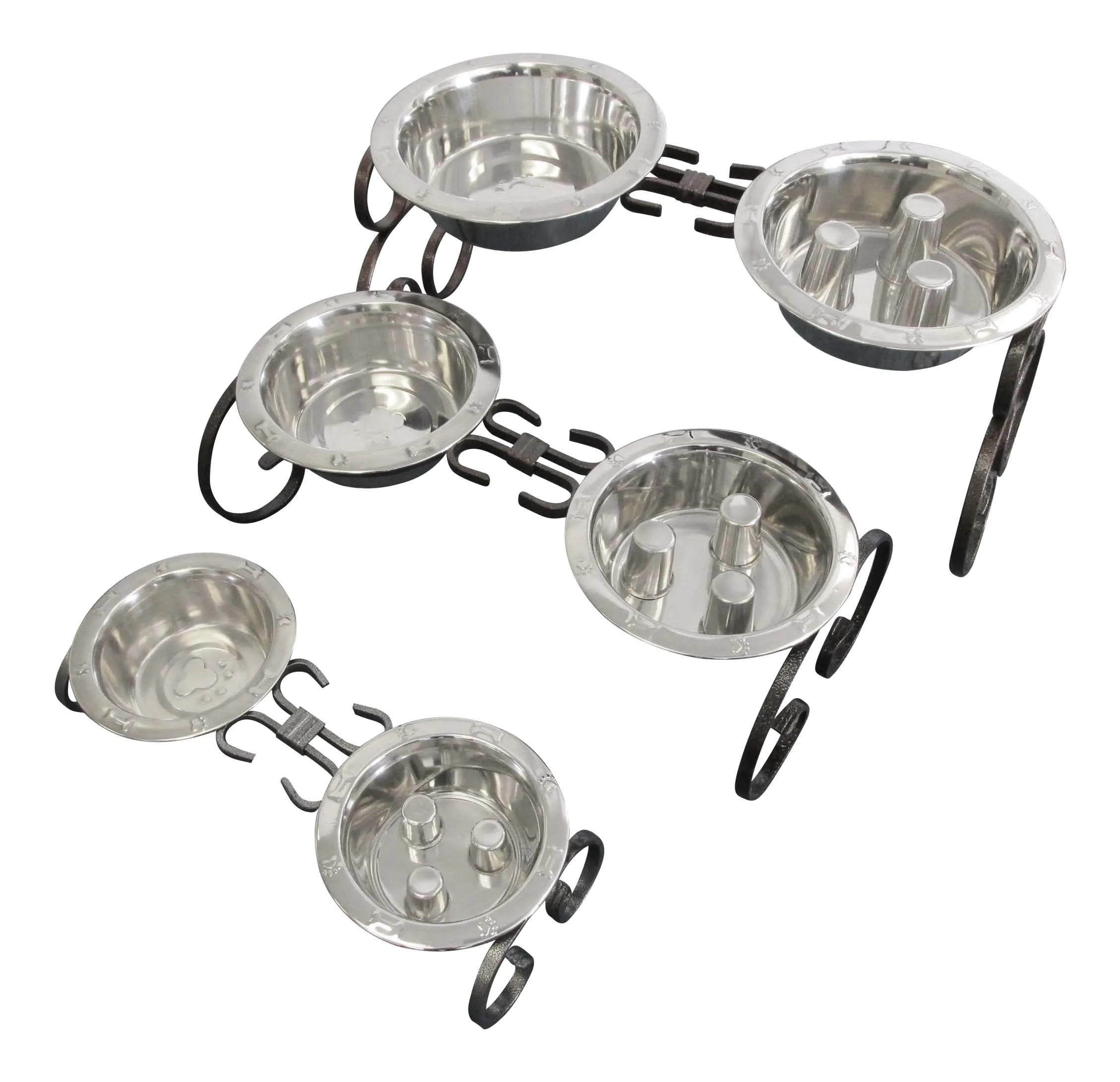 Wrought Iron Elevated Dog Diner 7"